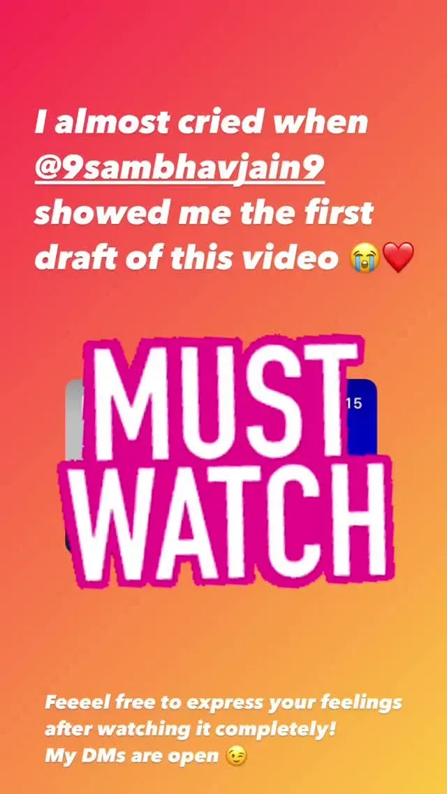 I almost cried when @9sambhavjain9 showed me the first draft of this video 😭❤️ Feeeel free to express your feelings after watching it completely!
My DMs are open 😉