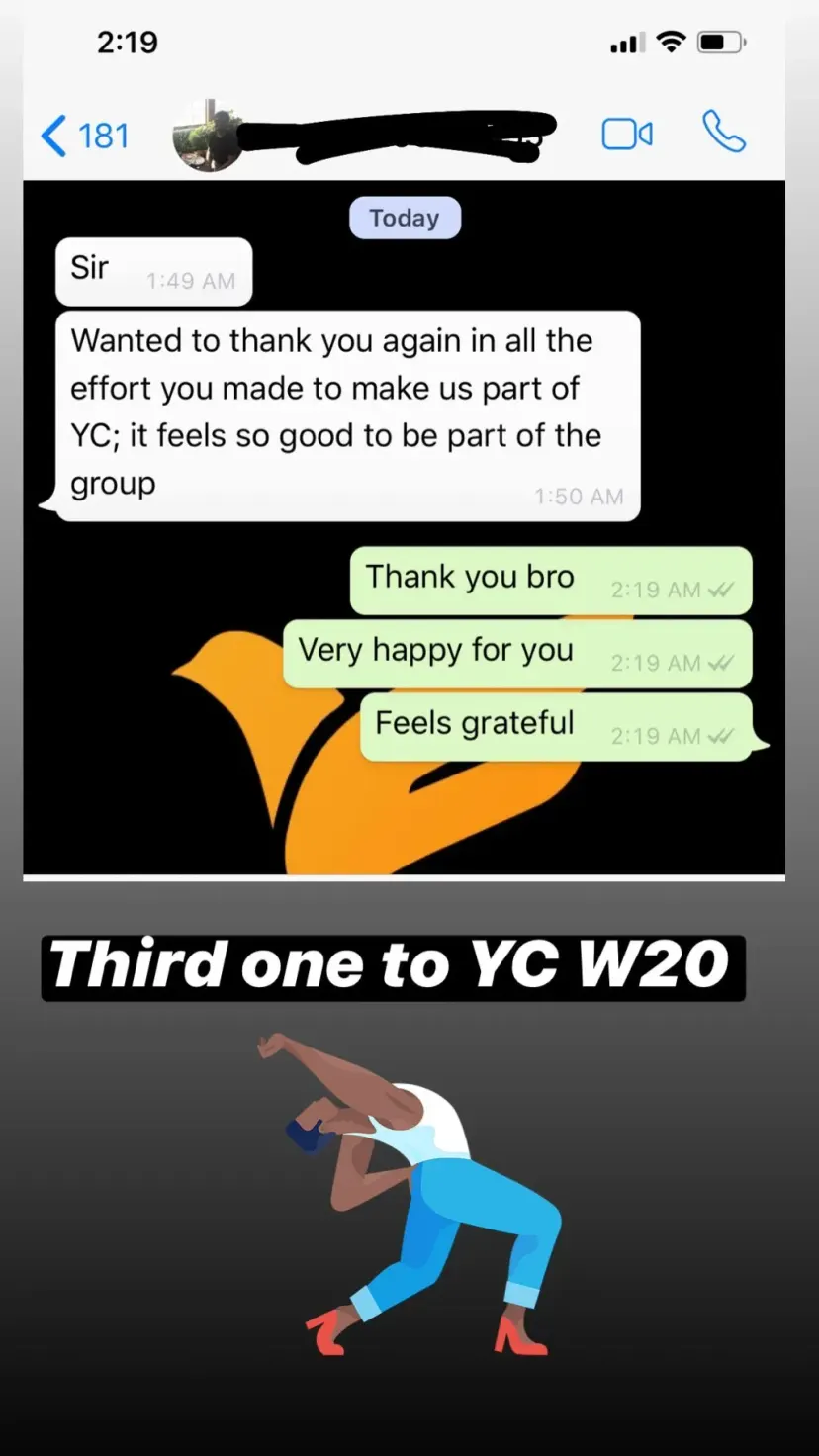 Third one to YC W20