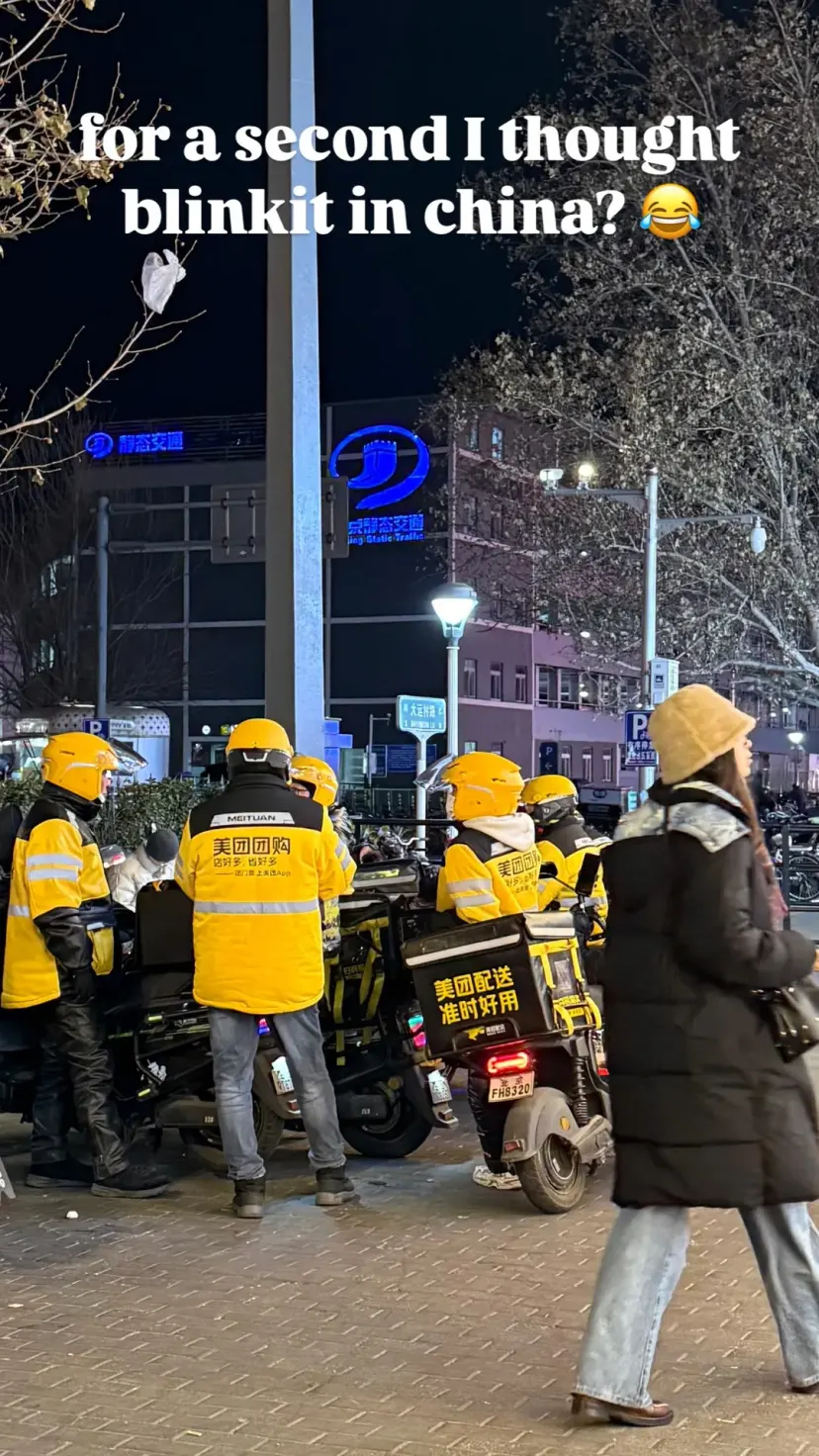for a second I thought blinkit in china? 😂