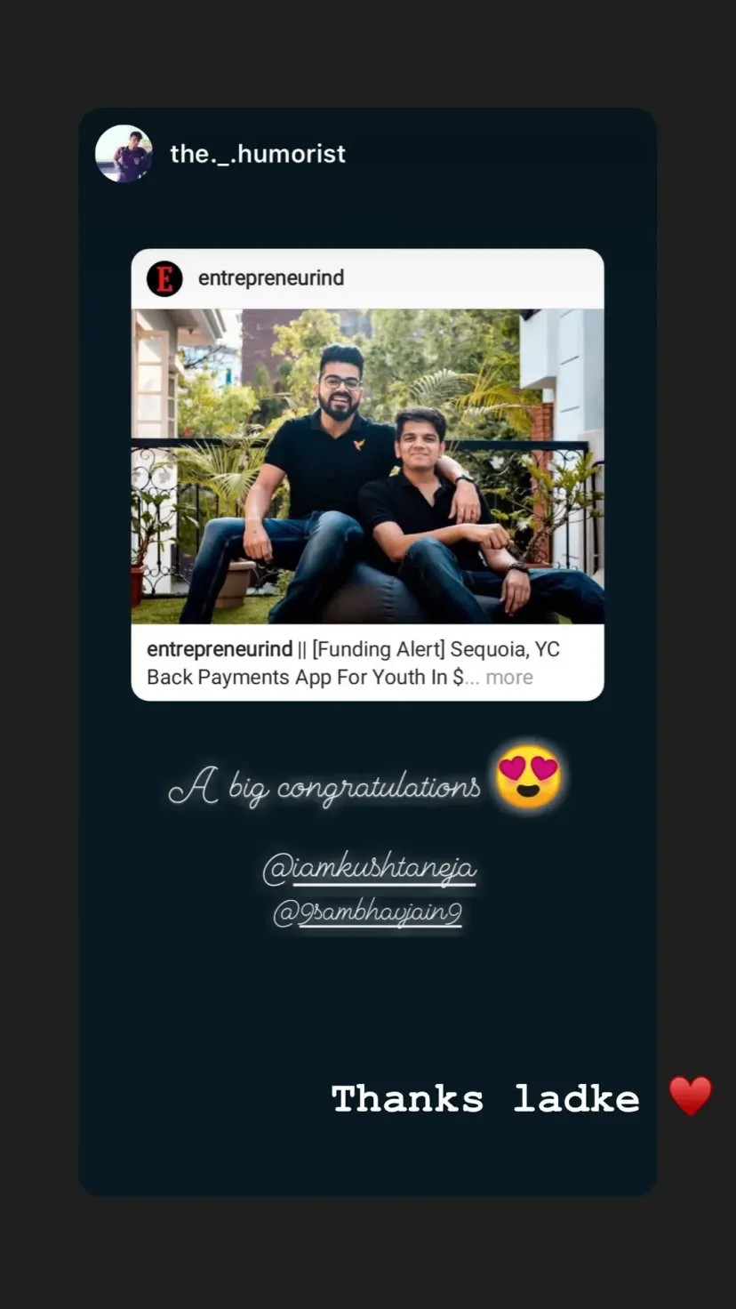 Thanks ladke ♥️
