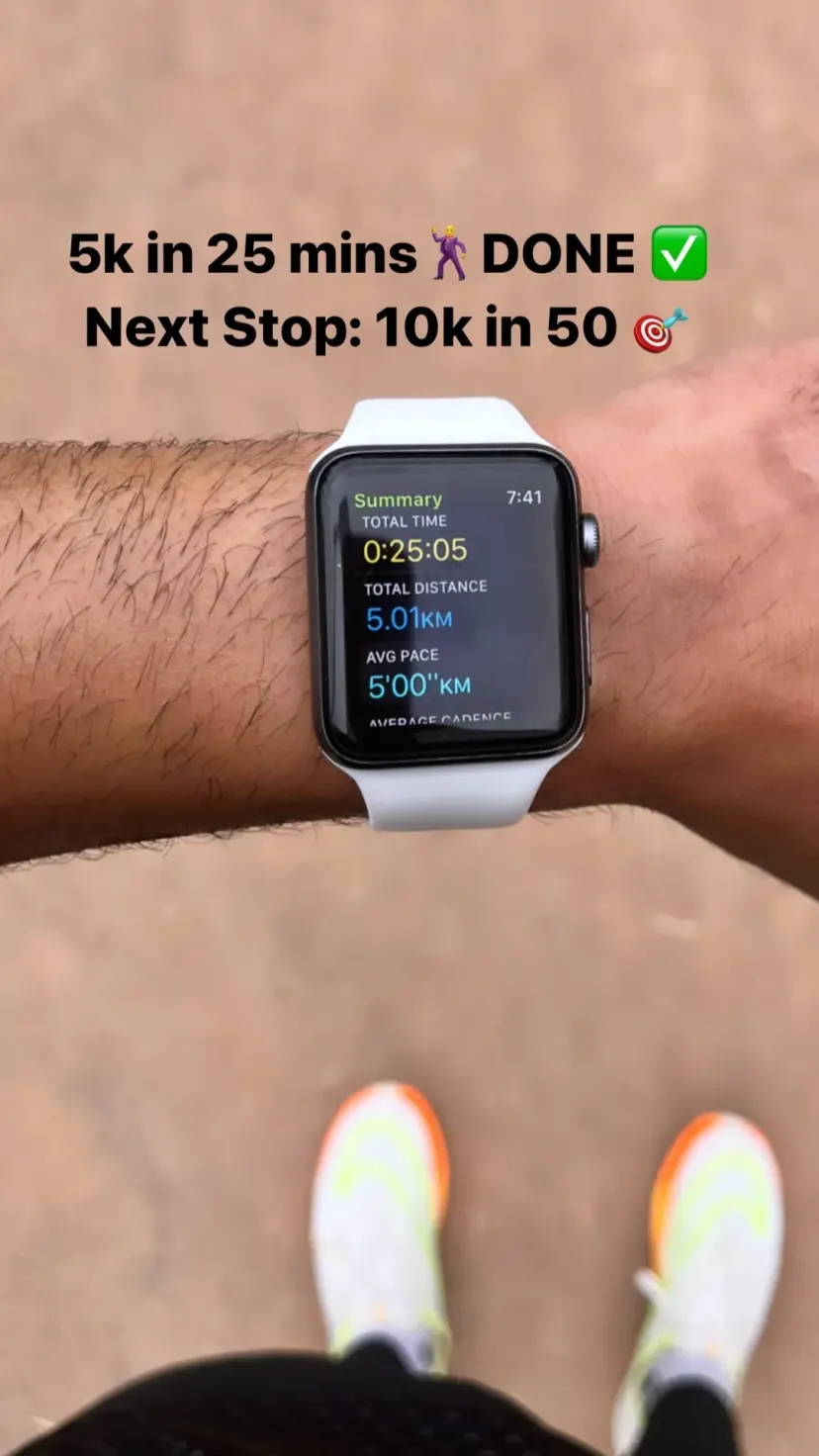 5k in 25 mins🕺DONE ✅
Next Stop: 10k in 50 🎯