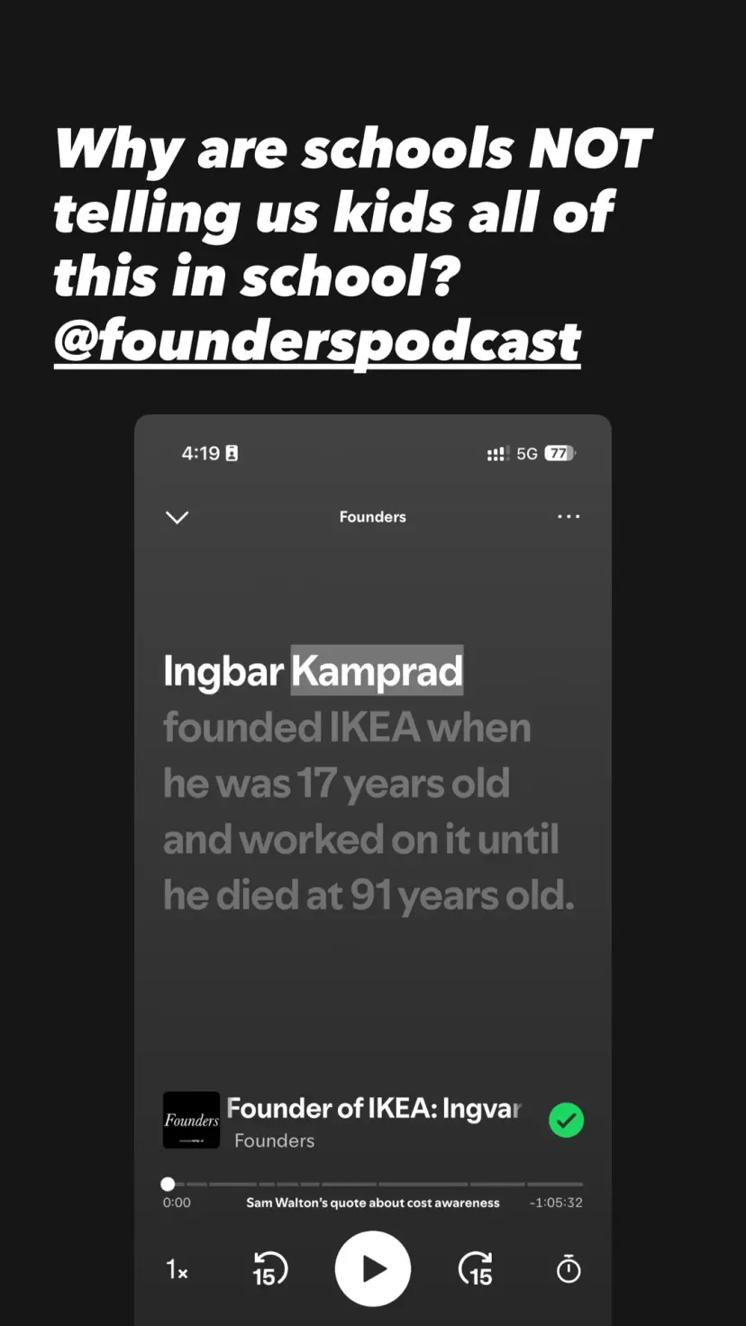 Why are schools NOT telling us kids all of this in school? @founderspodcast