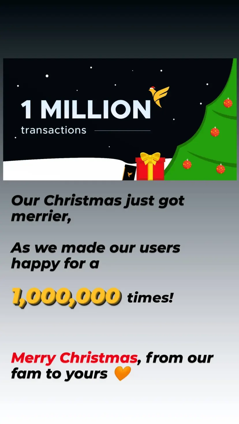Our Christmas just got merrier,

As we made our users happy for a

Merry Christmas, from our fam to yours 🧡 1,000,000 times! @fampay.in
@9sambhavjain9
@hued_blue
@_thegupta_
@night.owl.11
@harjot.oberai