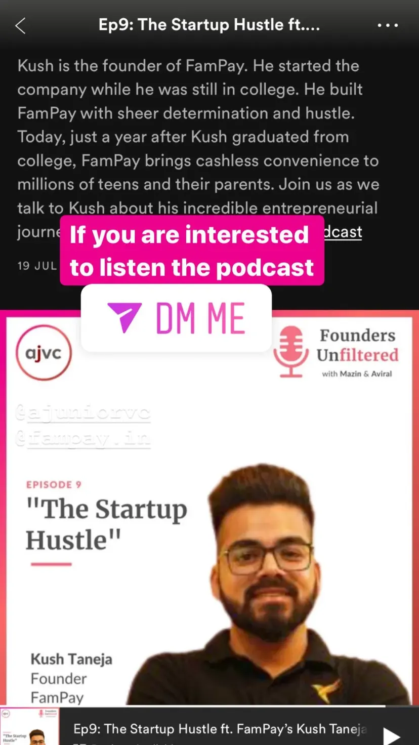 If you are interested
to listen the podcast @ajuniorvc
@fampay.in